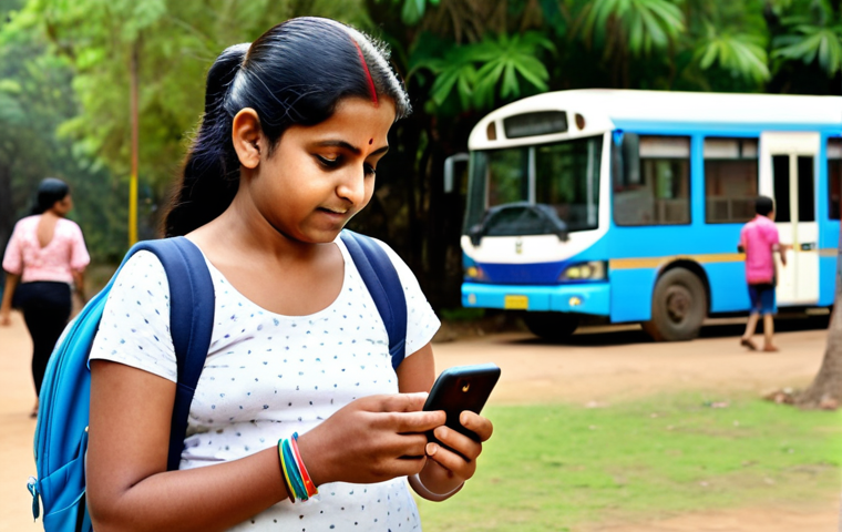 **Prompt 1: Parental Peace of Mind and Safety**
    A diverse Indian mother, in her 30s-40s, looks at her smartphone screen with a calm, reassured expression. The phone displays a map with a child's location pin. In the background, her child, a diverse Indian boy or girl (6-10 years old), is seen playing happily and safely in a well-lit park or walking confidently towards a school bus, wearing a sleek, modern smartwatch on their wrist. The image should convey a sense of security, connection, and the peace of mind modern technology brings to parenting. Soft, natural lighting.