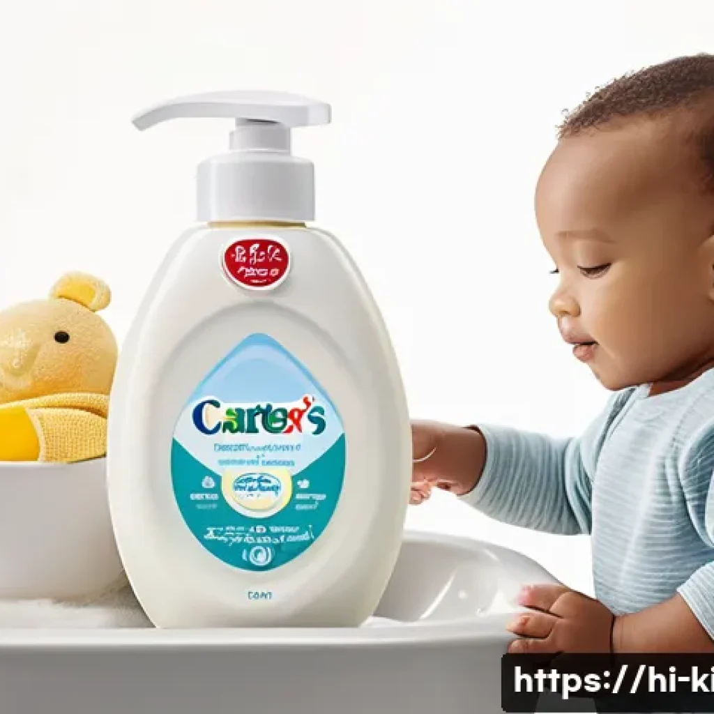 카터스 유아복의 세탁법 - A cozy indoor scene featuring a gentle hand-washing setup for delicate baby clothes from Carter's, s...