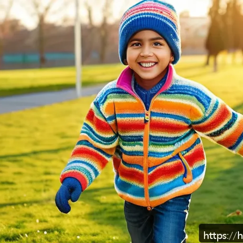 아동용 플리스 브랜드 비교 - A cheerful Indian child wearing a colorful polyester fleece jacket with zipper and hook-loop closure...